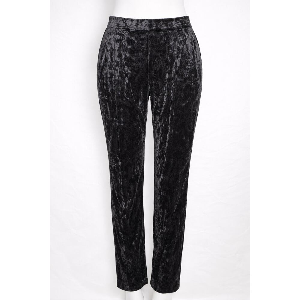 Susan Graver Panne Velvet‎ Ankle Jogger Pants Womens M Black
